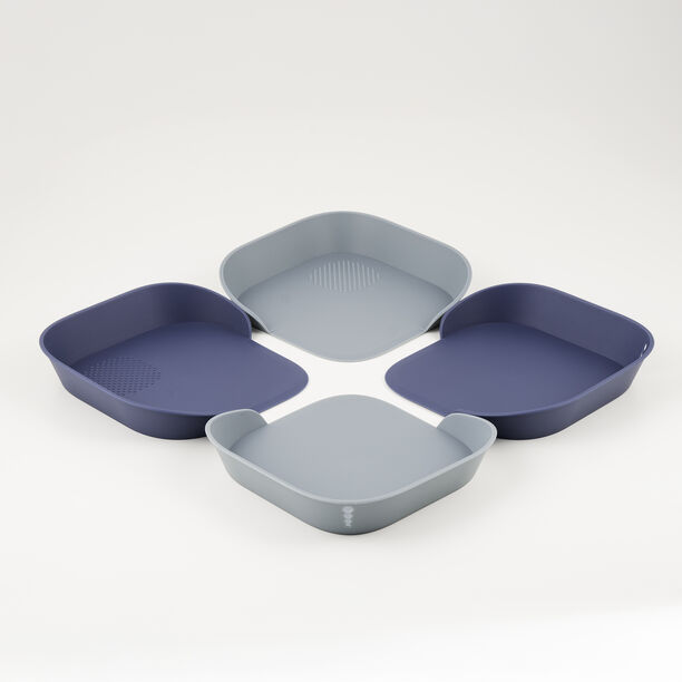 طقم صواني تجهيز وجبات بلاستيك 4 قطع image number 0