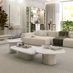 هومز كوردا طاولة وسط رخام، أوف وايت 122.4*86*30 سم image number 3