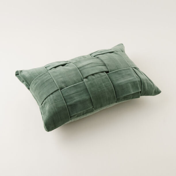 Homez Green Panelled Rectangular Cushion Cover, 30*45Cm image number 2