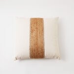 Boutique Blanche cotton cushion with thread embroidery 45*45*15cm, brown image number 0