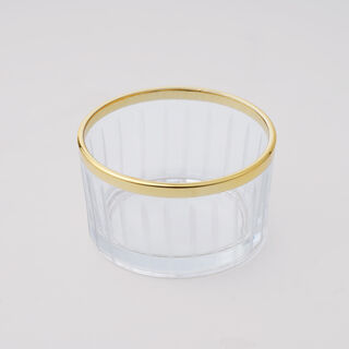 دلتي طقم أوعية زجاج بحافة ذهبية، 4 قطع