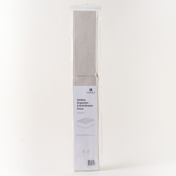 Homze Polyester Clothes Organizer, 6 Grid Beige 59.5*20.5*19Cm image number 4