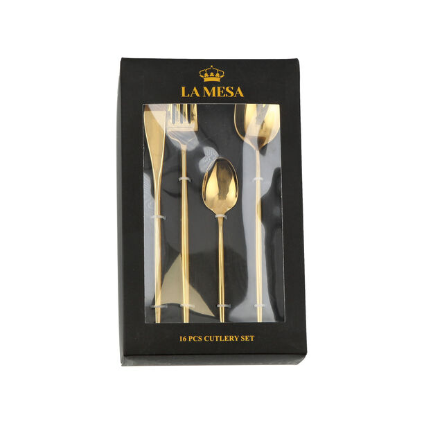 16 Pcs Cutlery Set Modern Gold image number 1