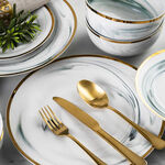 La Mesa Dinner Set 18 Pieces Grey Marble With Gold image number 0