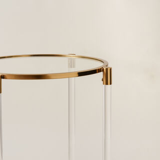 Homez acrylic side table in gold 50.5*50.5*61cm