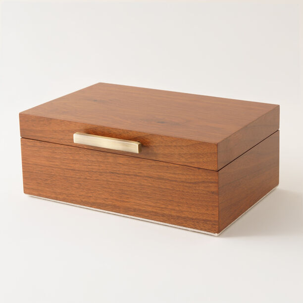 هومز صندوق مجوهرات صغير وطبقتين للتخزين أم دي أف 23*14.7*8.8سم، بني image number 1