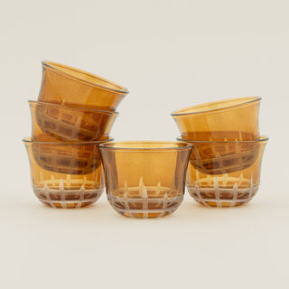 Dallaty 6pcs arabic coffee cup set, brown