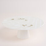 La Mesa white porcelain cake stand with caligraphy image number 0