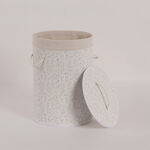 Cottage Bamboo Laundry Hamper Design And White Print 35*35*50 Cm image number 0