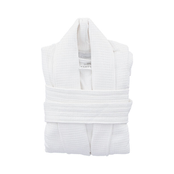Bath Robe White Waffle Size: L / XL image number 2