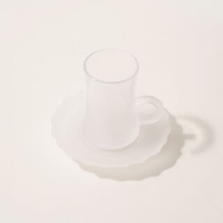 Dallaty tea set 12 pcs frosted glass white