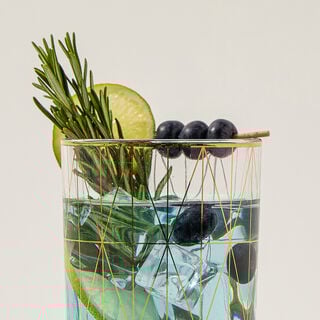 LA MESA 4 PCS GLASS TUMBLERS GOLD DECAL