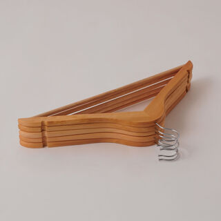 Homez 5pcs wood coat hangers, beige 53*46*33 cm