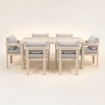 Homez Aluminum Outdoor Dining Table With Fabric Cushion, Beige image number 0