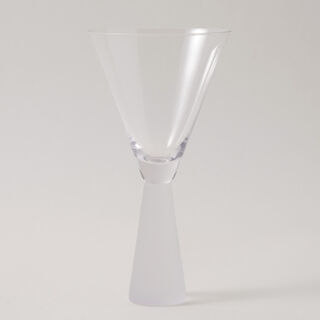 La Mesa Set Of 2 Tall Glasses Frosted Bottom Modern Design