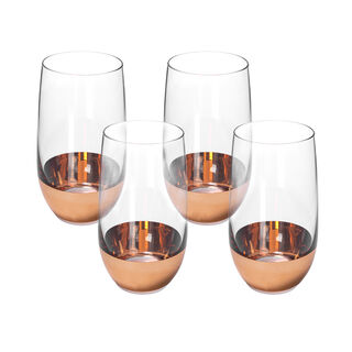 Glass Tall Tumblers Bottom Plating Gold