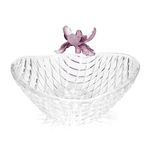 La Mesa Glass Bowl With Violet Crystal Flower 26 Cm image number 1