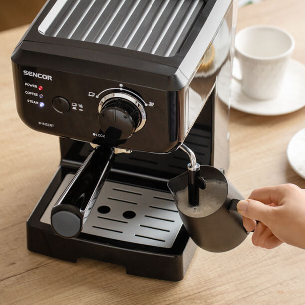Sencor black stainless steel espresso machine 1450W, 1.5L image number 5