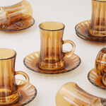Dallaty 12pcs glass tea set, brown image number 1