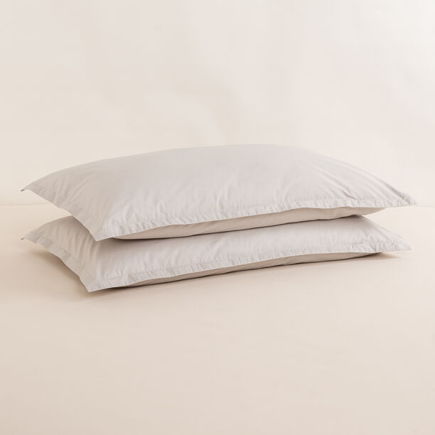 Boutique Blanche Pillow Cover Set 100% Cotton 200Tc Percale King Grey 90*50 Cm image number 0