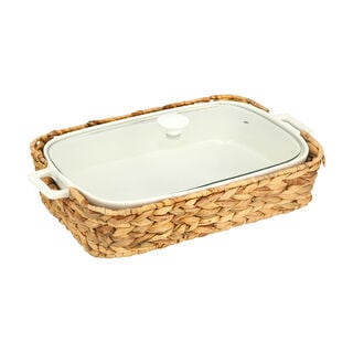 Rectangle Casserole  17" With Lid And Sea