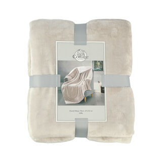 Cottage Flannel Sherpa Throw Stone