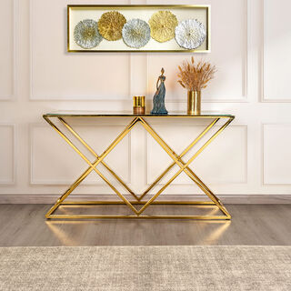 Console Table Gold And Mirror 140*40*78 cm