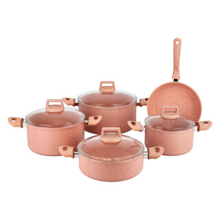 9 Pcs Forge Aluminum Granite Cookware Set