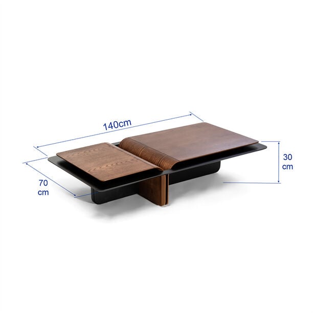 Homez donna centre table, walnut 140*70*30 cm image number 1