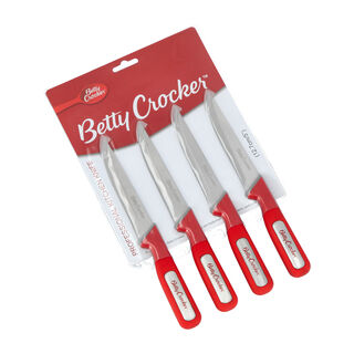 Betty Crocker 4Pcs Kitchen Knife Set L:12.7 Cm Red Color