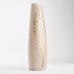 Off white flower vase with gold leaf 21 cm image number 1
