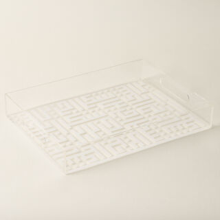 Dallaty acrylic tray in white size 40*30*6cm