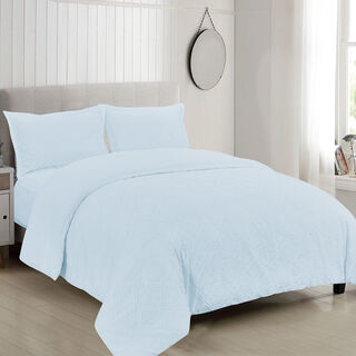  6 pcs blue microfiber comforter set King size