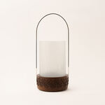 Homez wood and silver lantern 9*9*18 cm image number 2