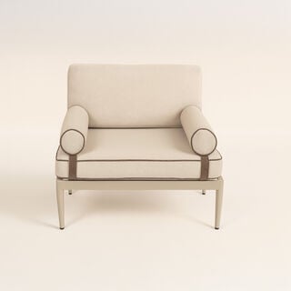 Homez Aluminiuminum Single Sofa, Beige 74.5*70*81.5 Cm