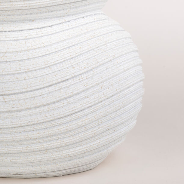 Off white resin ribbed vase 22*21.8*36.6 cm image number 3