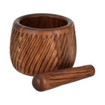 2 Pieces Acacia Wood Mortar And Pestle Set Assorted Colors image number 0
