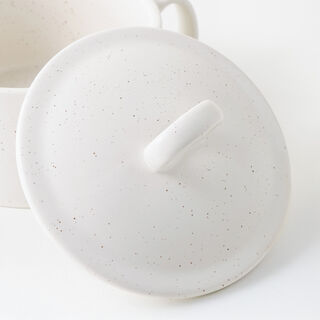 La Mesa stoneware oven to table large pot with lid, beige 18*12.2*6.5 cm
