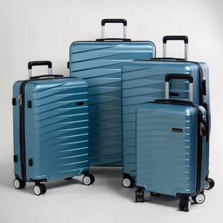 Travel vision durable ABS 4 pcs luggage set, blue