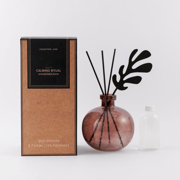 Glass reed diffuser with amber sands fragrance 500ml image number 0