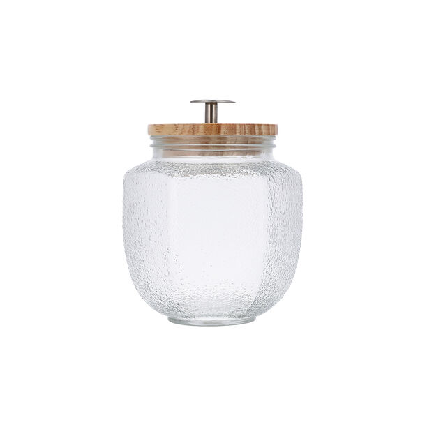 Glass Storage Jar With Wooden image number 1