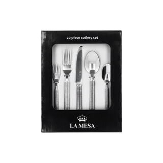 La Mesa silver stainless steel cutlery set 20 pc