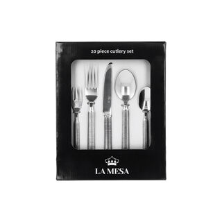 La Mesa silver stainless steel cutlery set 20 pc