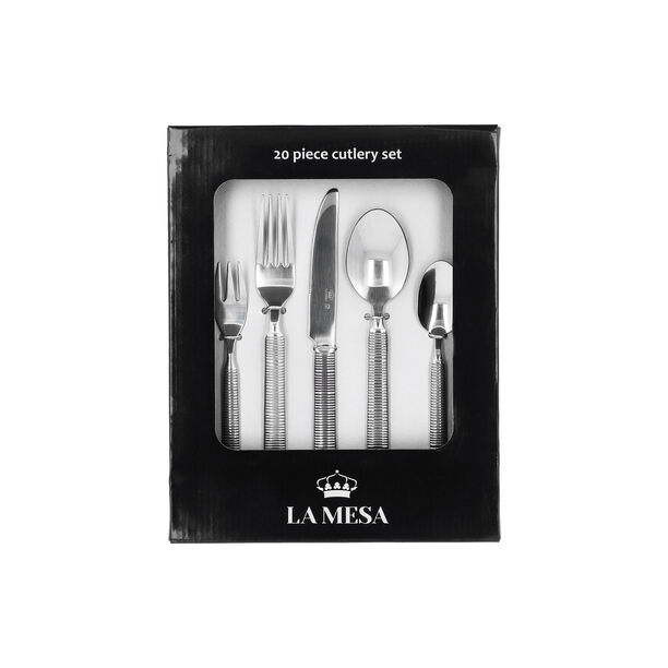 La Mesa silver stainless steel cutlery set 20 pc image number 1