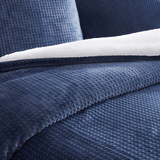 Waffle burnout flannel comforter set 250*260M+ 50*75 cm