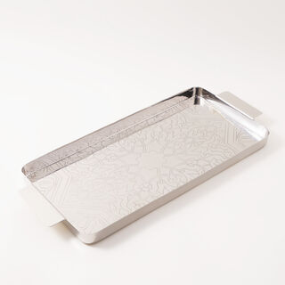 Dallaty steel serving tray arabesque patterns, silver 57*25*3cm