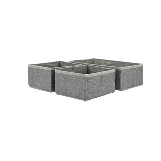 FABRIC SET OF 3 DRAWERS ORGANIZERS GREY