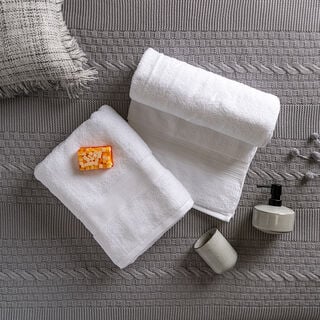 Zero Twist Cotton (2 Pcs Bath Towel Set) 70x130cm White
