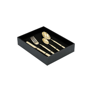 La Mesa 16 Piece Cutlery Set Shiny Gold