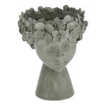 Grey resin decorative flower pot 19*19*24 cm image number 0